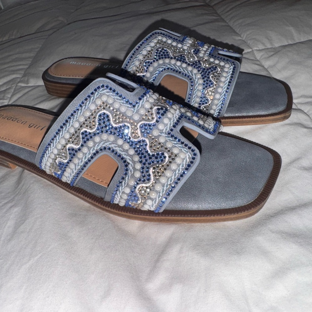 Madden Girl Beaded Slide Sandals ✨